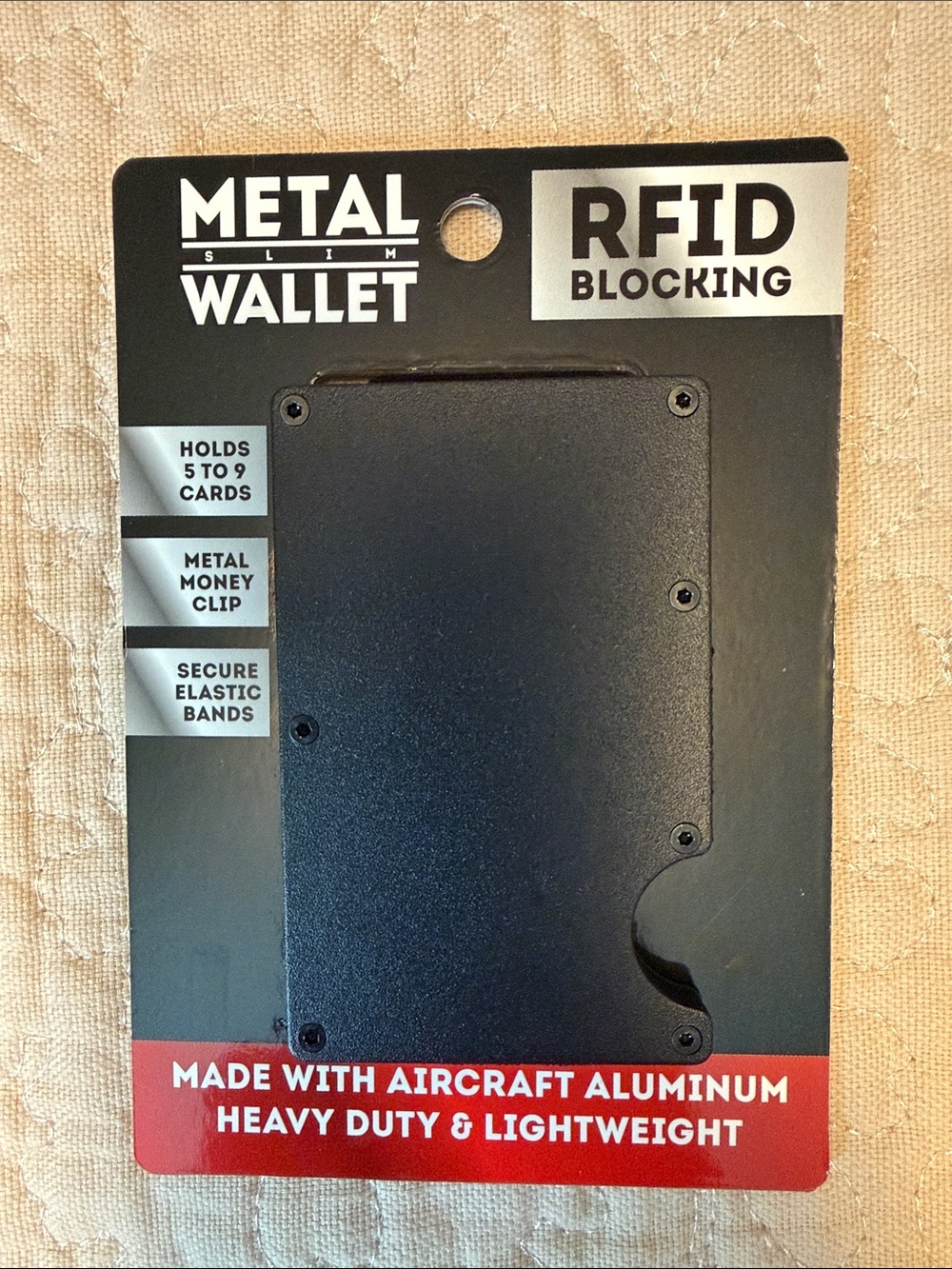 Metal Slim Wallet RFID Blocking - Black Metal Card Holder